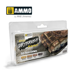 PREORDER Ammo by MIG - Drybrush - Rust Colors Set