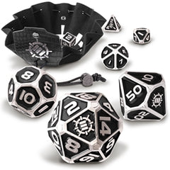 Enhance Tabletop Collectors - 7pc Metal RPG Dice Set - Black