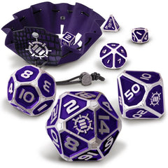 Enhance Tabletop Collectors - 7pc Metal RPG Dice Set - Purple