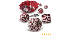 Enhance Tabletop Collectors - 7pc Metal RPG Dice Set - Red