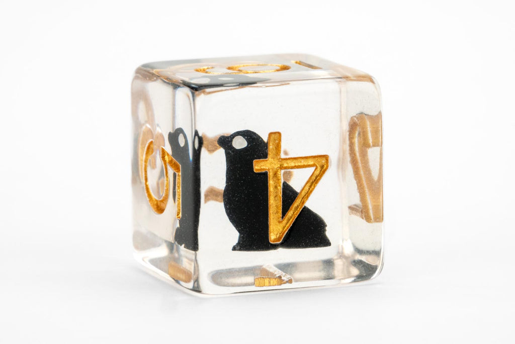 Fanroll: Crow Infused Resin Poly Dice Set