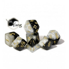 Halfsies Dice - Yin Yang with Upgraded Dice Case