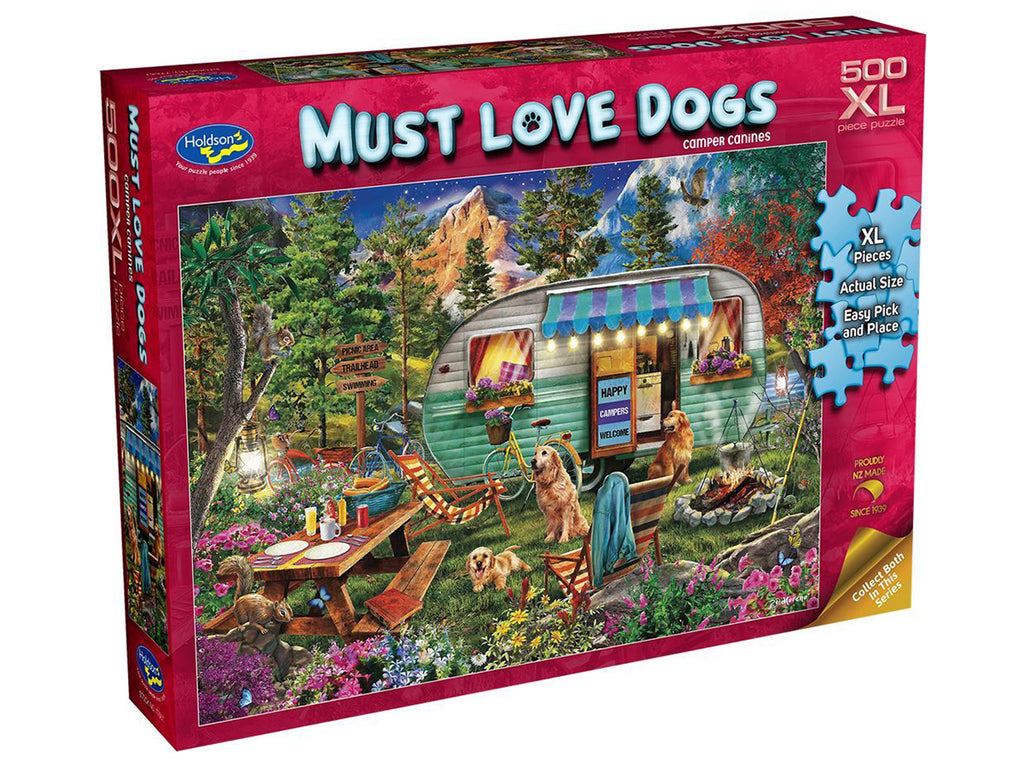 Puzzle - Holdson - Must Love Dogs - Camper Canines 500 XL Size Pieces