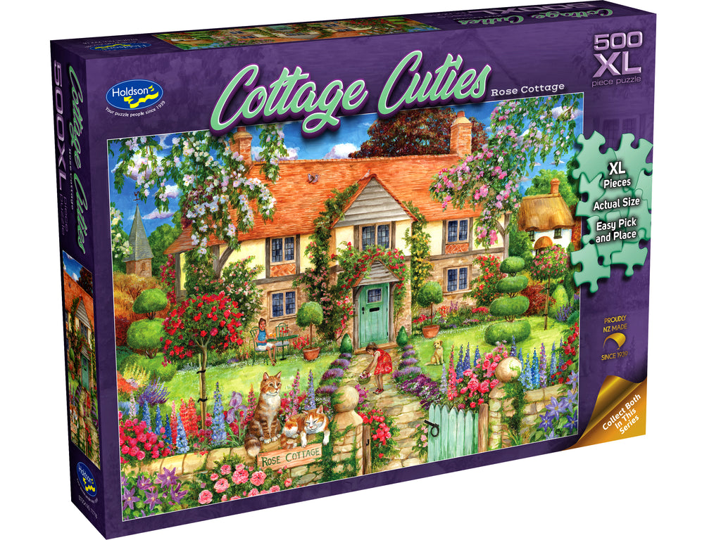 Puzzle - Holdson - Cottage Cuties - Rose Cottage 500 XL Size Pieces