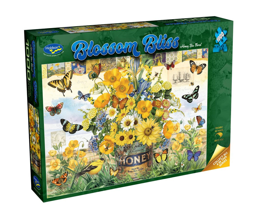 PREORDER Puzzle - Holdson - Blossom Bliss - Honey Bee Floral - 1000pc