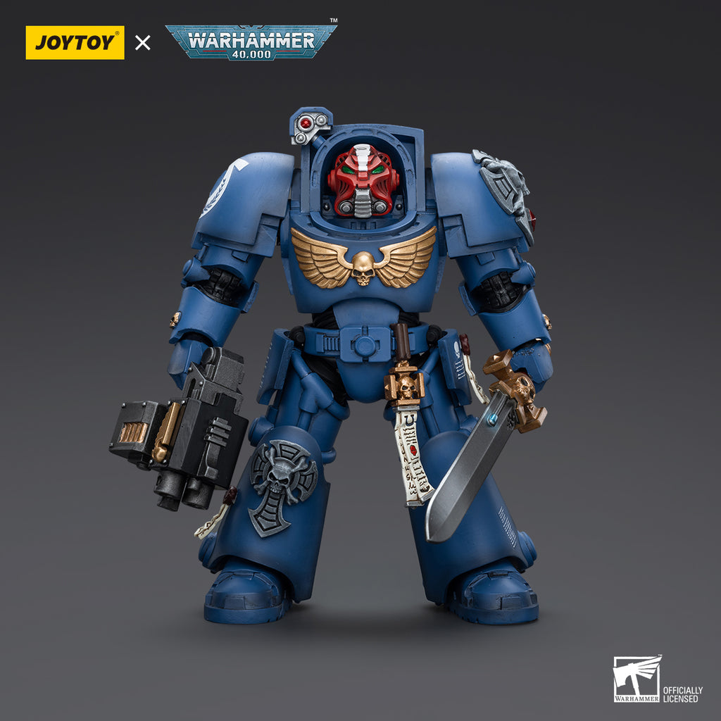 Warhammer Collectibles: 1/18 Scale Ultramarines Terminator Squad Sergeant with Teleport Homer