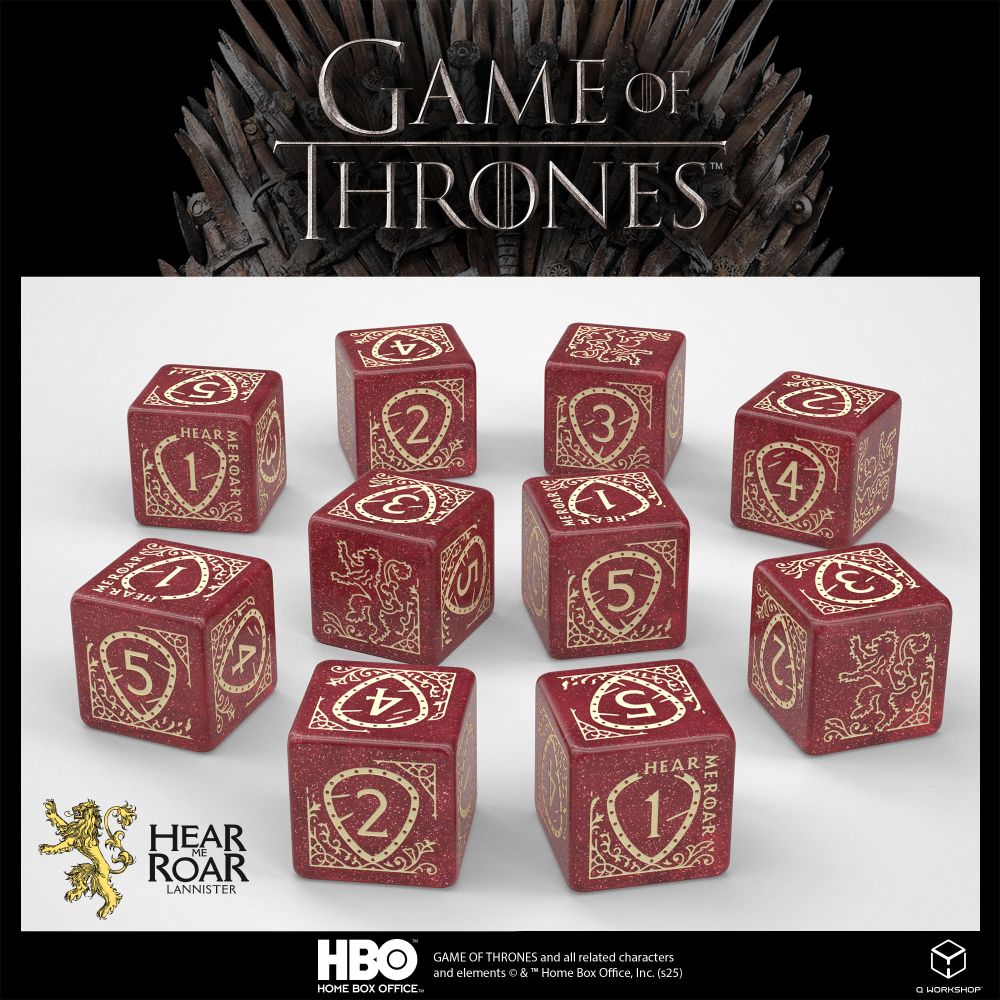 PREORDER Q Workshop - Game of Thrones - Lannister Dice Set 10x D6