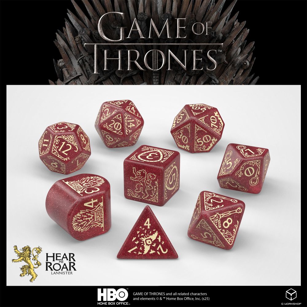 PREORDER Q Workshop - Game of Thrones - Lannister Dice Set 8