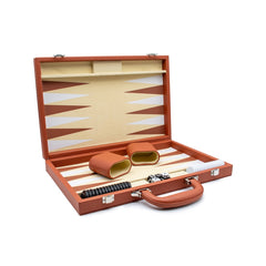 PREORDER LPG Classics Leather Backgammon Set  - Brown