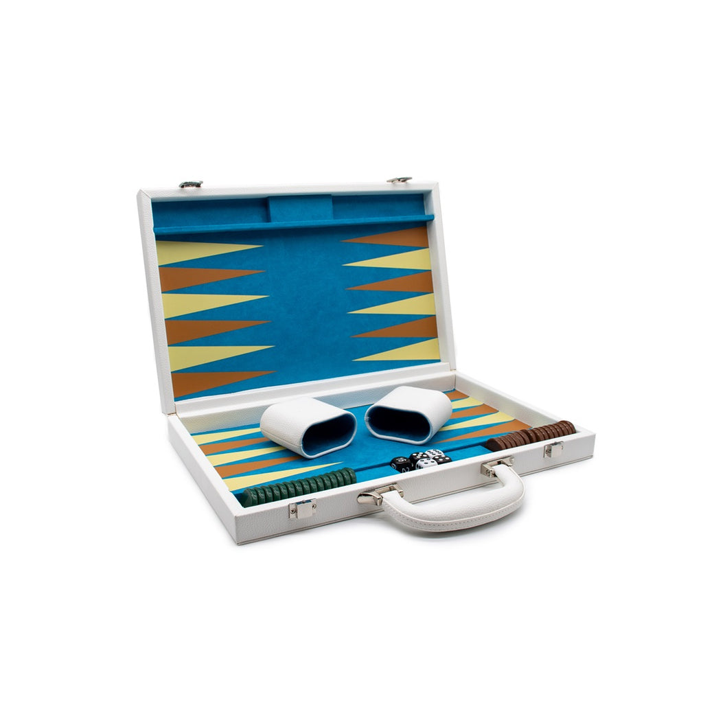 PREORDER LPG Classics Leather Backgammon Set  - White