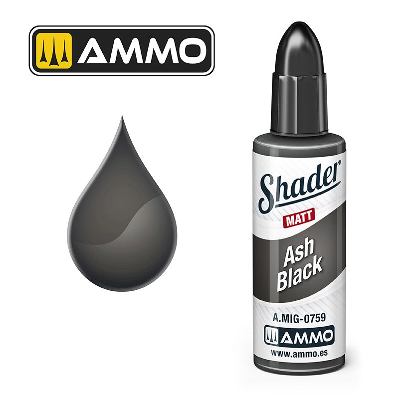 PREORDER Ammo by MIG - Matt Shader - Ash Black 10ml