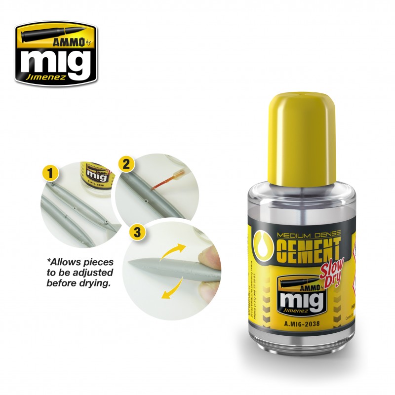 Ammo by MIG -  Accessories - Medium Dense Cement - Slow Dry (Polyester Plastic Glue)