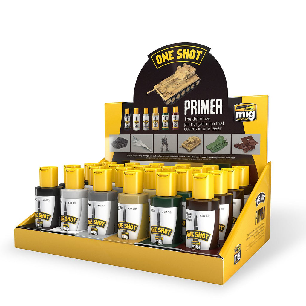 PREORDER Ammo by MIG - One Shot Primer Full Range Stand Display (Stand with Stock)