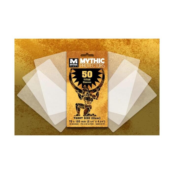 Mythic Games Titan Board Game Card Sleeves - Tarot Size Clear (70 MM  x 120 MM) (Pack of 50)
