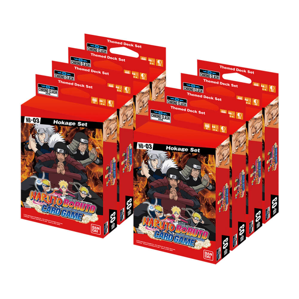 Naruto Boruto Expansion Deck Set NB03 (Hokage Set) DISPLAY (8) Chrono Clash System