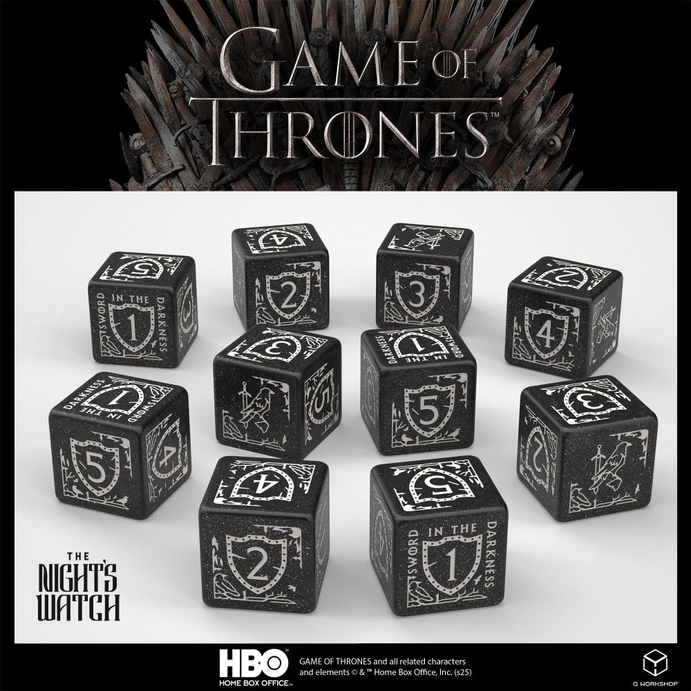 PREORDER Q Workshop - Game of Thrones - Night's Watch Dice Set 10x D6