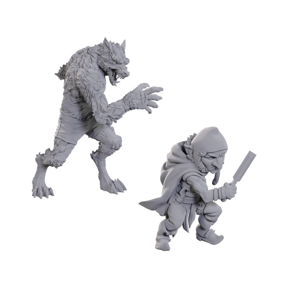 PREORDER Critical Role Unpainted Miniatures: Chetney Pock O Pea & Werewolf