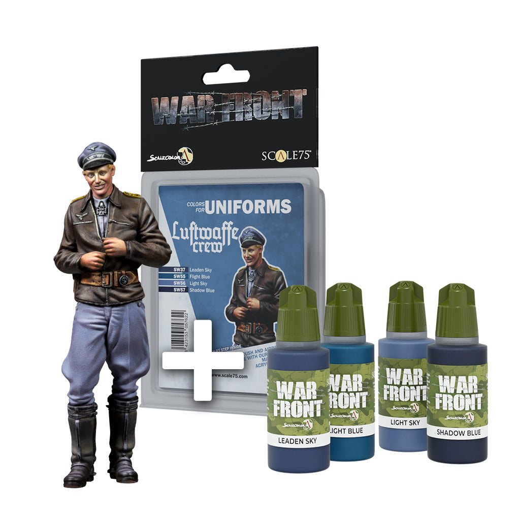 PREORDER Scale 75 Figures - Warfront - Pack Erich Bubi Hatmann + Luftwaffe Crew Paint Set  50mm