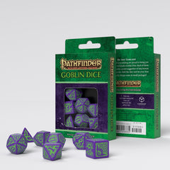 Q Workshop Pathfinder Goblin Purple & Green Dice Set 7