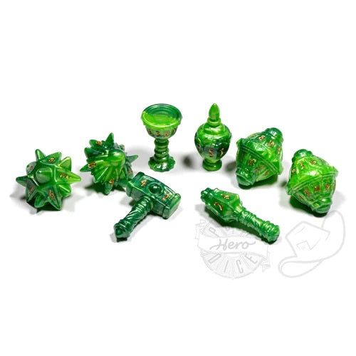 PolyHero Dice - Cleric 8 Dice Set Verdant Viridian