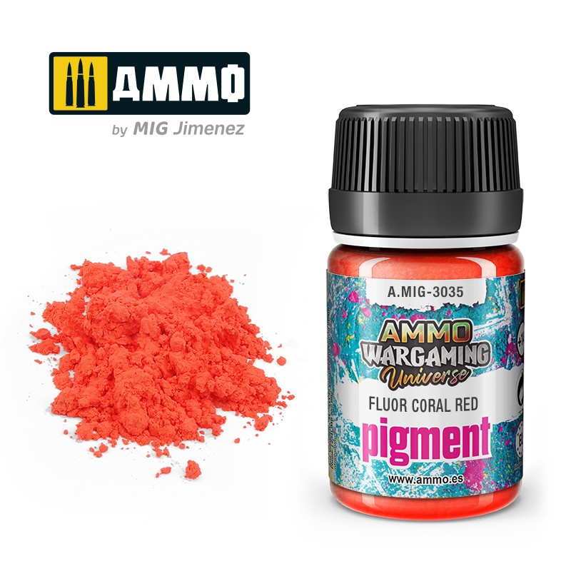 PREORDER Ammo by MIG - Pigments - Fluor Coral Red 35ml