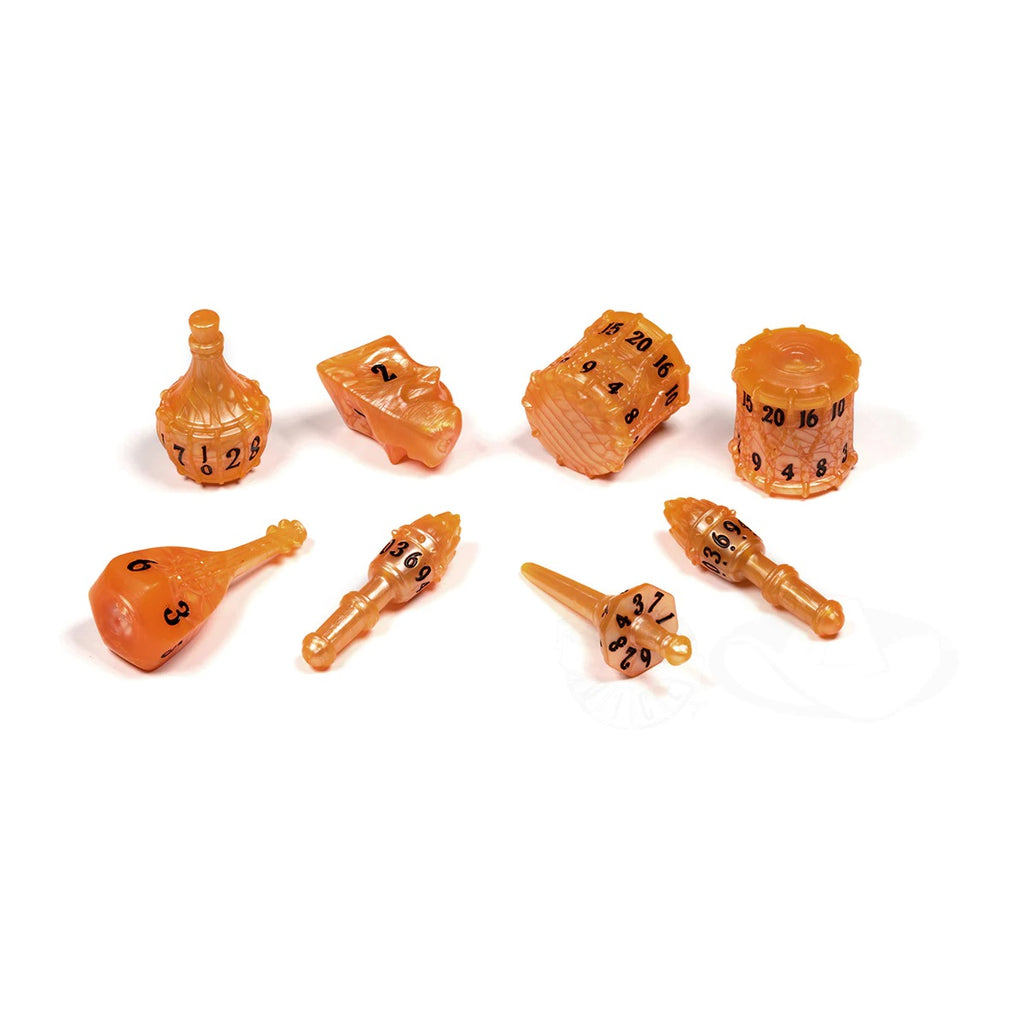 PolyHero Dice - Bard 8 Dice Set Amber Ale