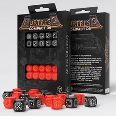 Q Workshop - Fortress Compact - Black & Red D6 Set