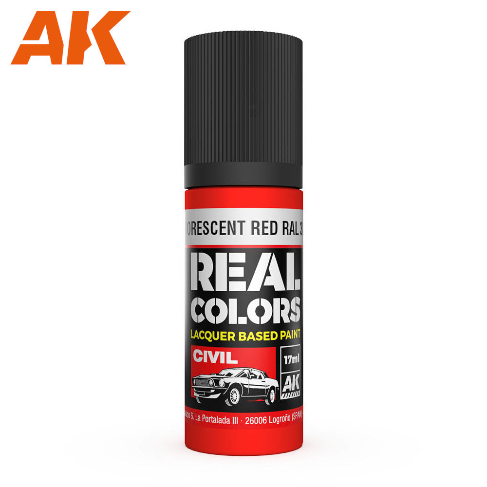 PREORDER AK Interactive - Real Colours -Fluorescent Red Ral 3026 17 ml