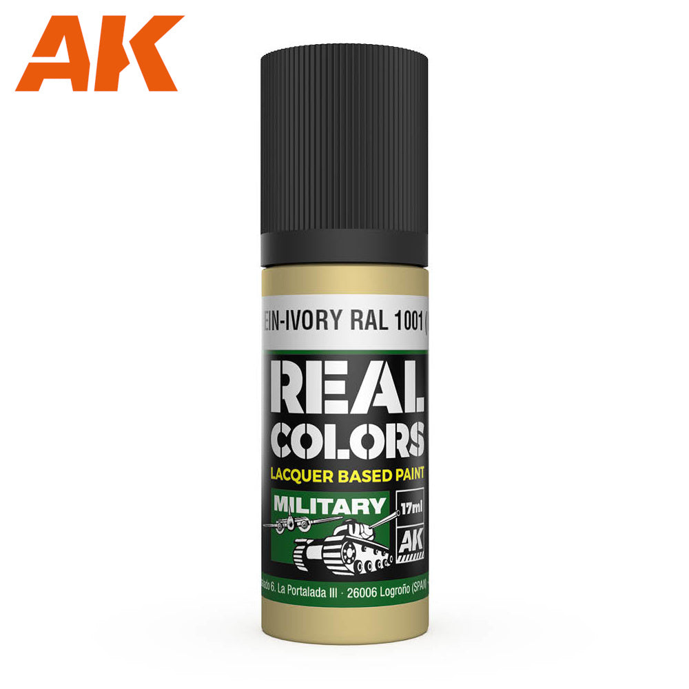PREORDER AK Interactive - Real Colours -Elfenbein-Ivory Ral 1001 (Interior Color) 17 ml