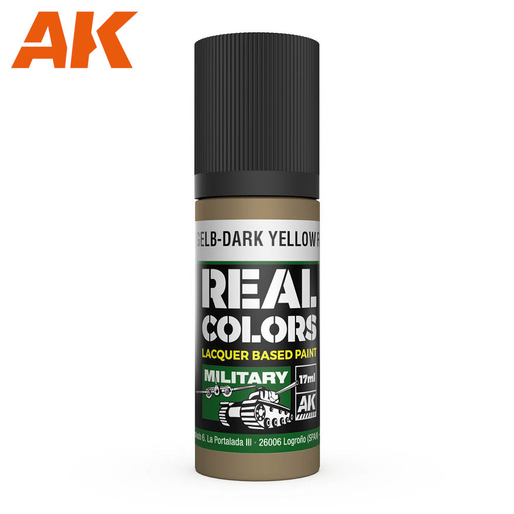 PREORDER AK Interactive - Real Colours -Dunkelgelb-Dark Yellow Ral 7028 17 ml