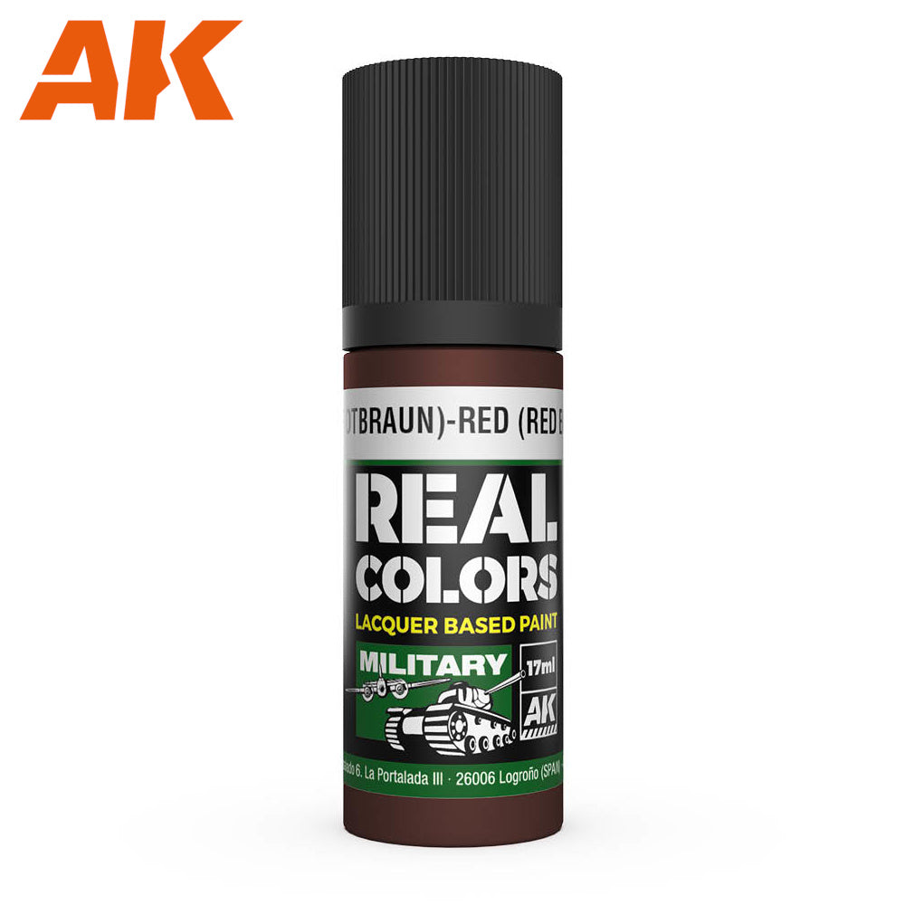 PREORDER AK Interactive - Real Colours -Rot (Rotbraun)-Red Brown Ral 8012 17 ml