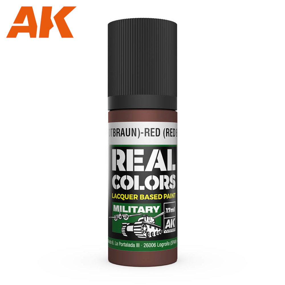 PREORDER AK Interactive - Real Colours -Rot (Rotbraun)-Red Brown Ral 8013 17 ml