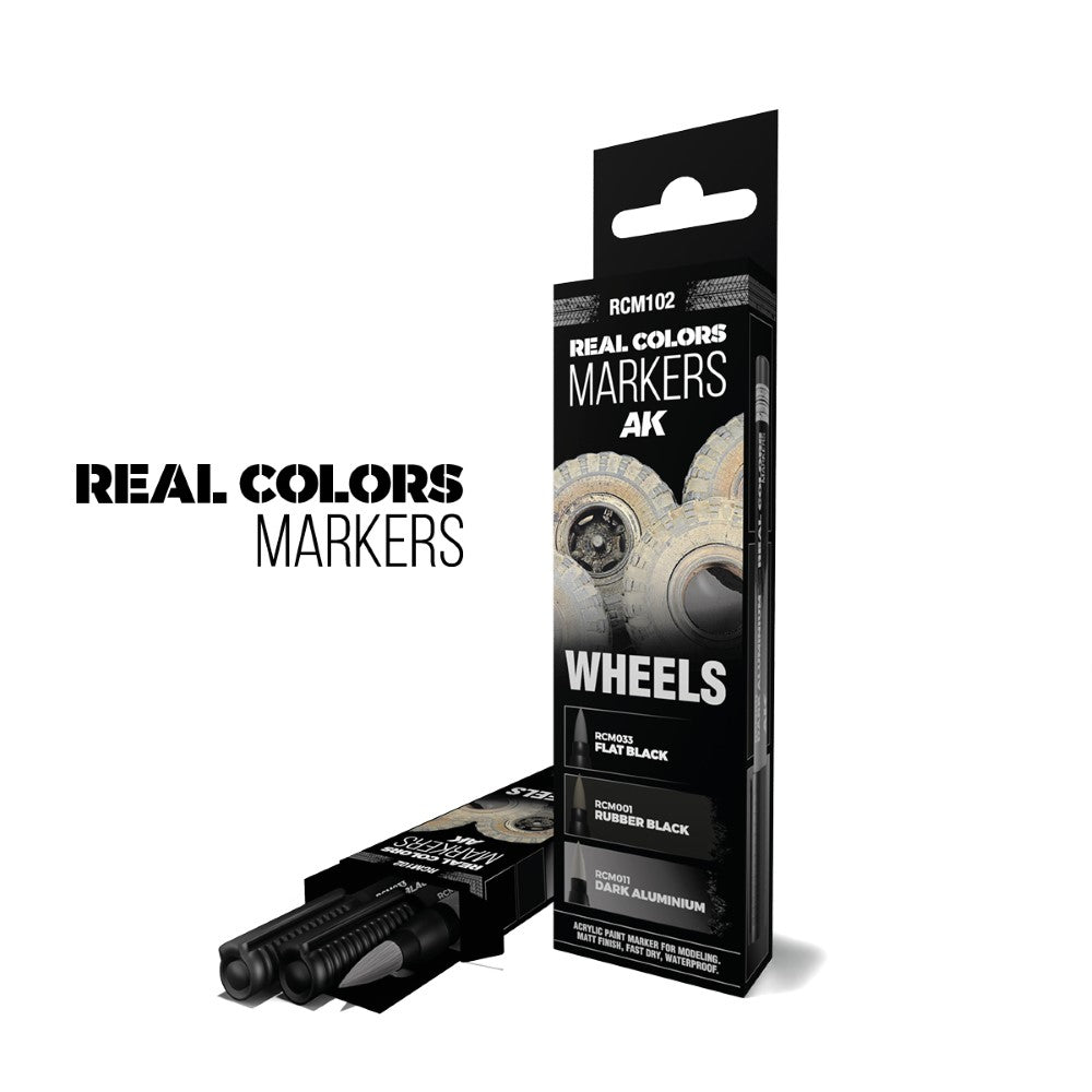 PREORDER AK Interactive - RC Markers - Wheels - Set 3 Real Colors Markers