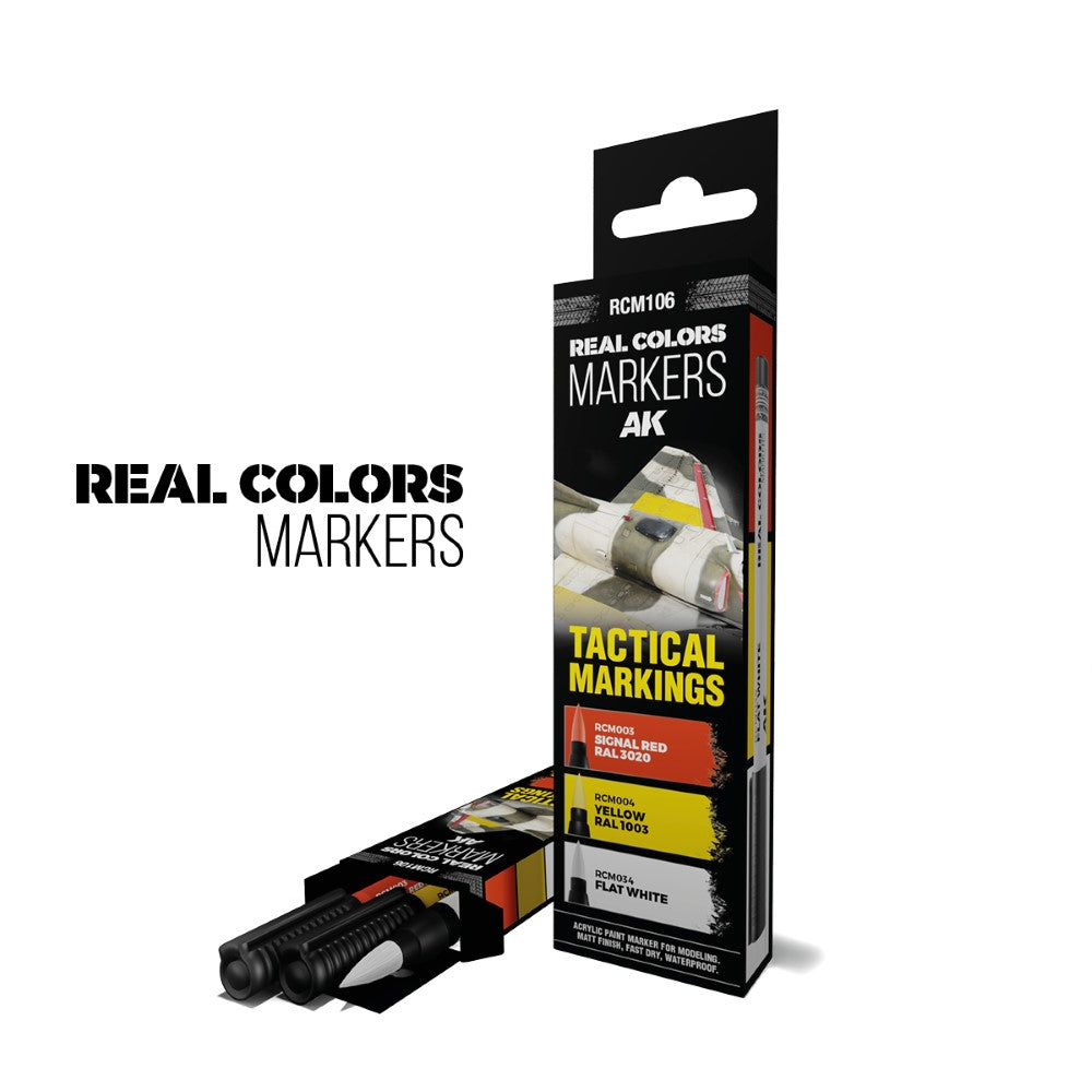 PREORDER AK Interactive - RC Markers - Tactical Markings - Set 3 Real Colors Markers