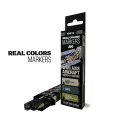 PREORDER AK Interactive - RC Markers - Wwii Axis Aircraft Cockpit Colors - Set 3 Real Colors Markers