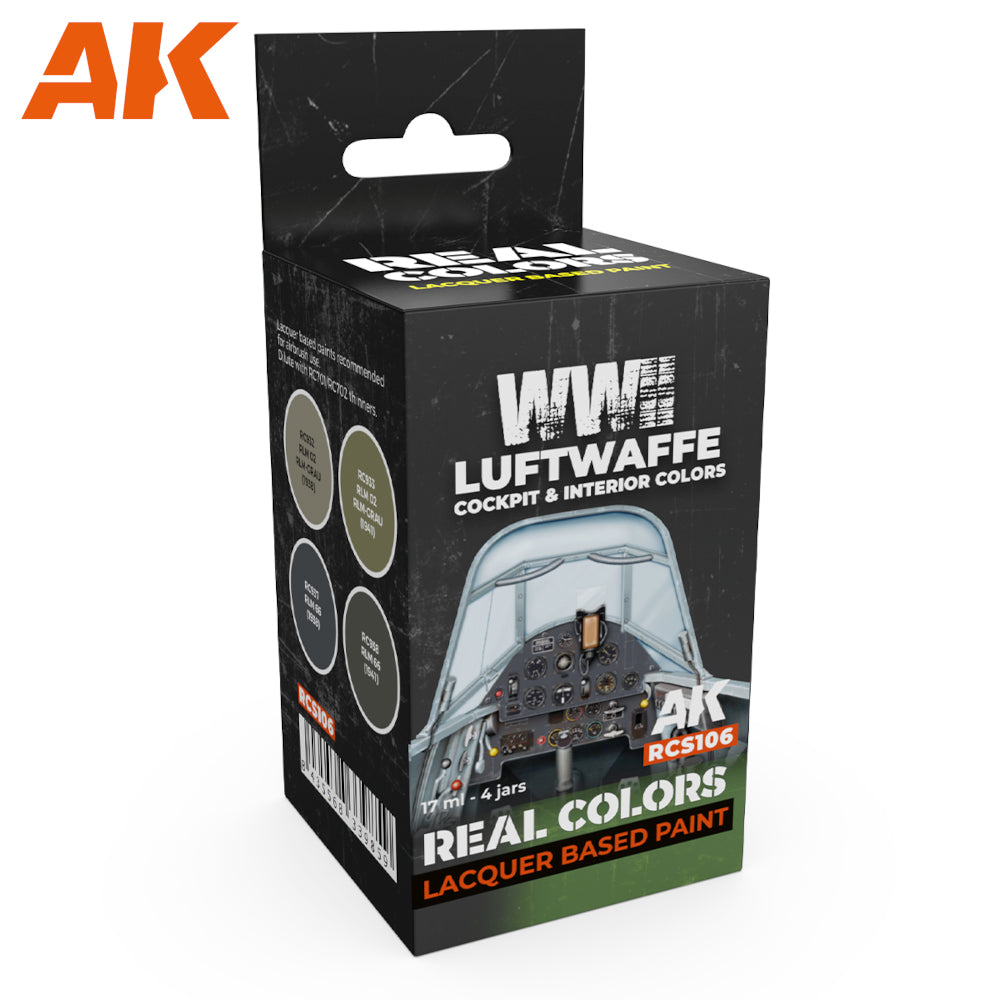 PREORDER AK Interactive - Real Colours -Wwii Luftwaffe Cockpit & Interior Colors Set