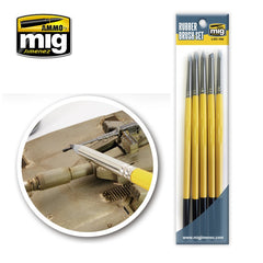 Ammo by MIG -  Brushes - Rubber Brush Set