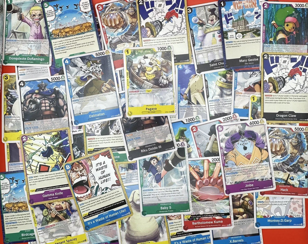 One Piece TCG Card Game - 50 Cards Assorted from random series + 3 Holos