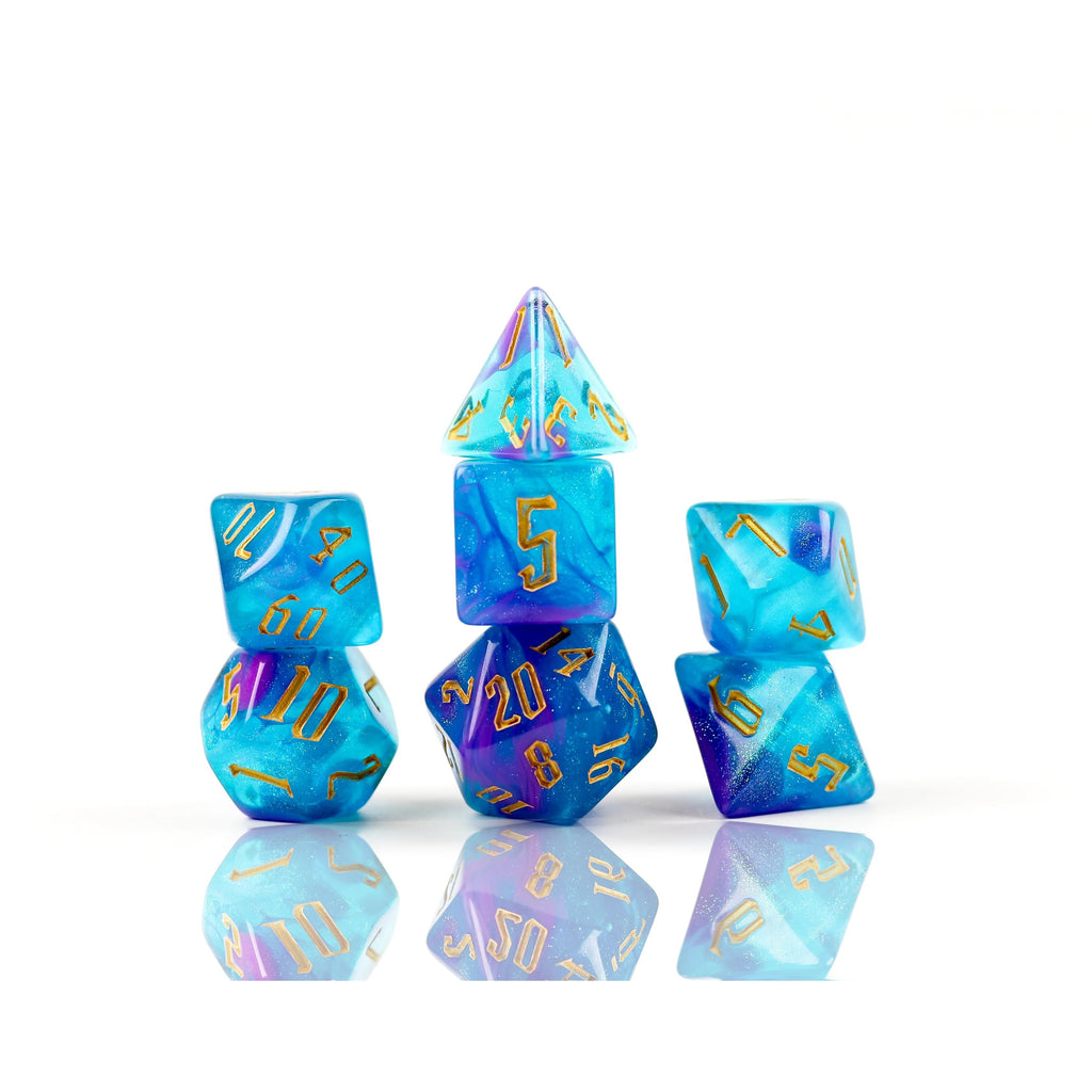 Sirius Dice - Cerulean Nebula  Dice Set 7