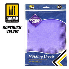 PREORDER Ammo by MIG - Accessories - Softouch Velvet Masking Sheets (X5 Sheets 280Mm X 195Mm Adhesive)