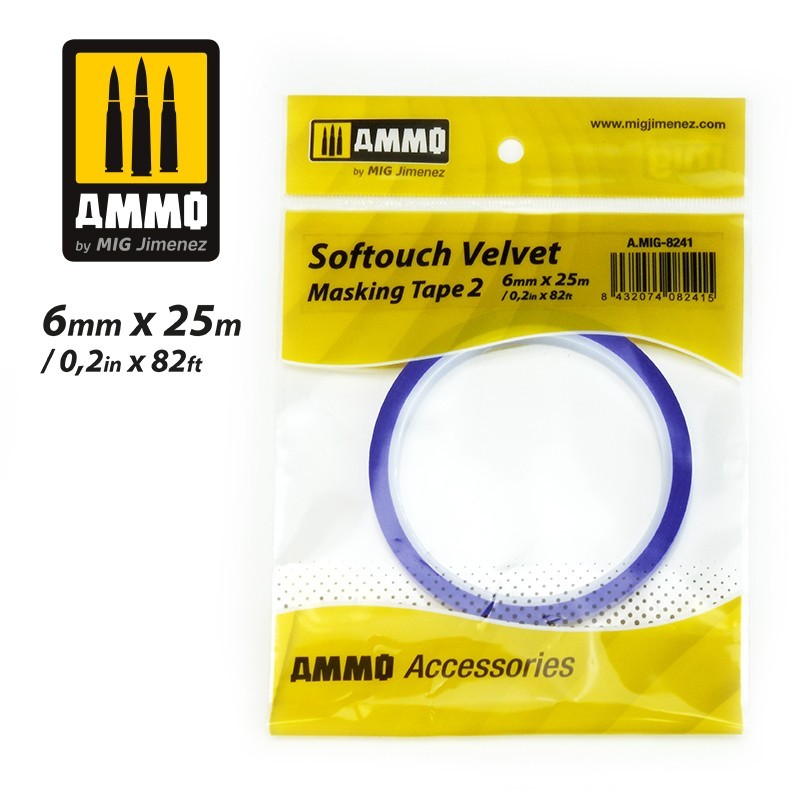 PREORDER Ammo by MIG - Accessories - Softouch Velvet Masking Tape 2 (6Mm X 25M)