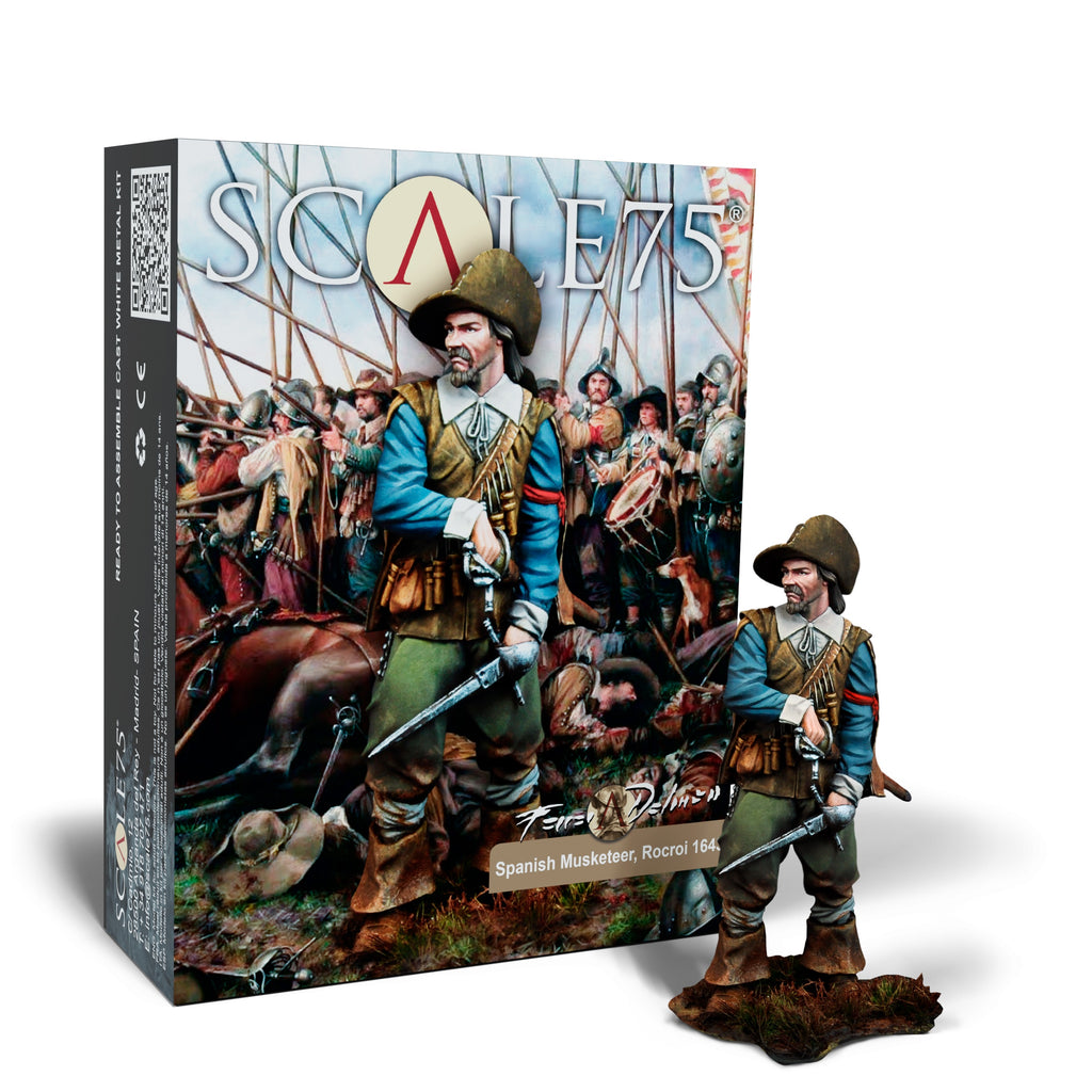 PREORDER Scale 75 - Figures - Ferrer Dalmau  -Spanish Musketeer; Rocroi 1643 75mm