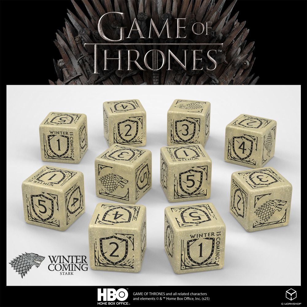 PREORDER Q Workshop - Game of Thrones - Stark Dice Set 10x D6