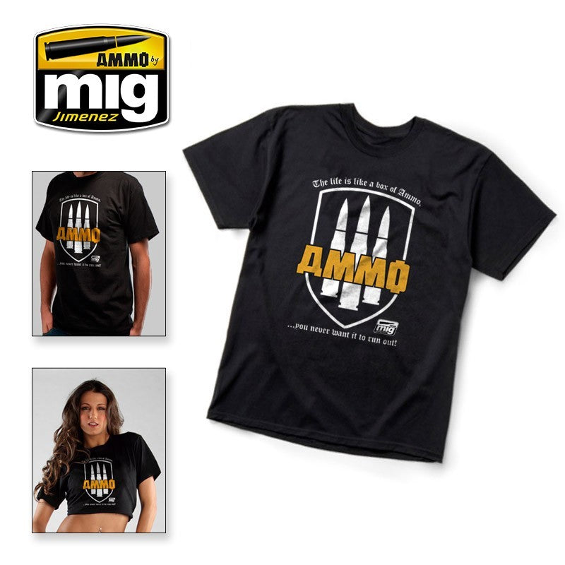 PREORDER Ammo by MIG - Merchandise - T-Shirt  "The Life Is a Box of Ammo. You Never Want It to Run Out!" (M)
