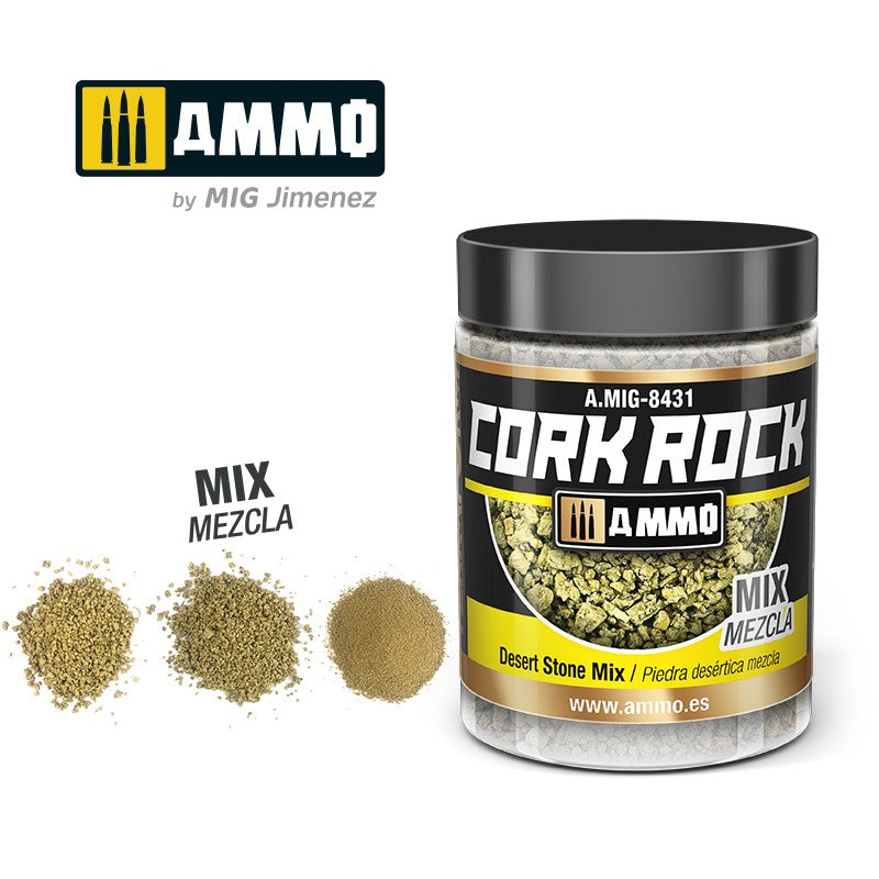 PREORDER Ammo by MIG -  Dioramas - Terraform Cork Rock - Desert Stone Mix 100ml