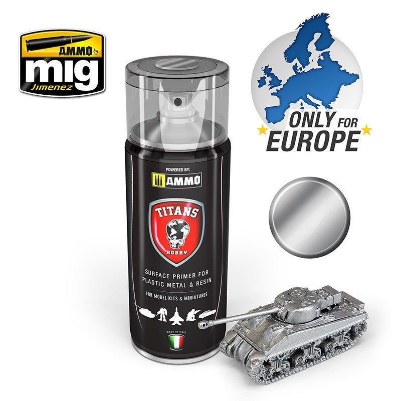 PREORDER Ammo by MIG - Titans Hobby - Aerosol Spray - Bare Metal Primer 400ml