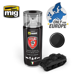 PREORDER Ammo by MIG - Titans Hobby - Aerosol Spray - Black Matt Primer 400ml