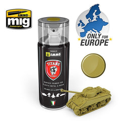 PREORDER Ammo by MIG - Titans Hobby - Aerosol Spray - Desert Yellow Matt Primer 400ml