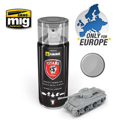 PREORDER Ammo by MIG - Titans Hobby - Aerosol Spray - Light Grey Matt Primer 400ml