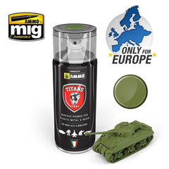 PREORDER Ammo by MIG - Titans Hobby - Aerosol Spray - Military Green Matt Primer 400ml